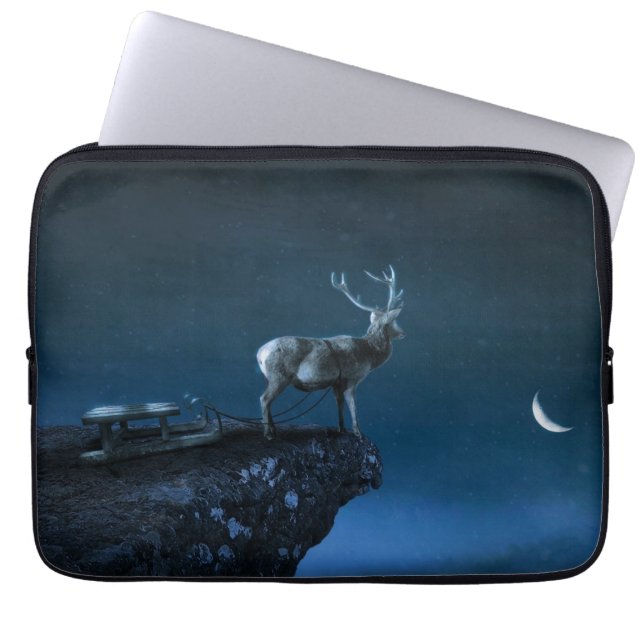 Capa Para Notebook veado à luz da lua (Frente)