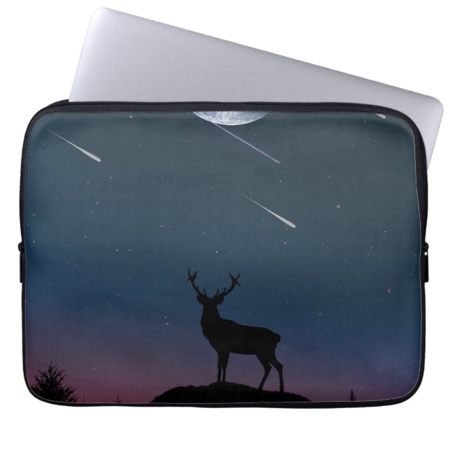 Capa Para Notebook veado à luz da lua (Frente)