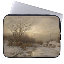 Capa Para Notebook Veado em Paisagem de Inverno - Désiré Thomassin