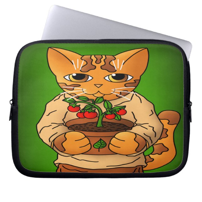Capa Para Notebook Vegan Gardener Cat (Frente)
