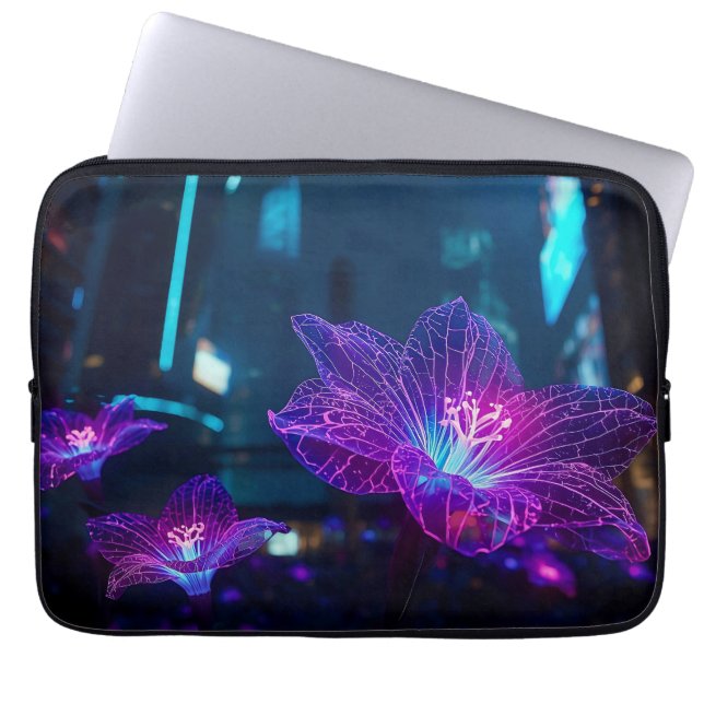 Capa Para Notebook Veias Neon Abstratas 13' (Frente)