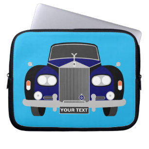 Capa Para Notebook Veículo clássico de limusine azul personalizado