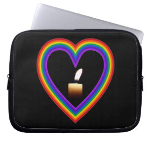 Capa Para Notebook Vela De bolsa de laptop Num Coração Ranbow