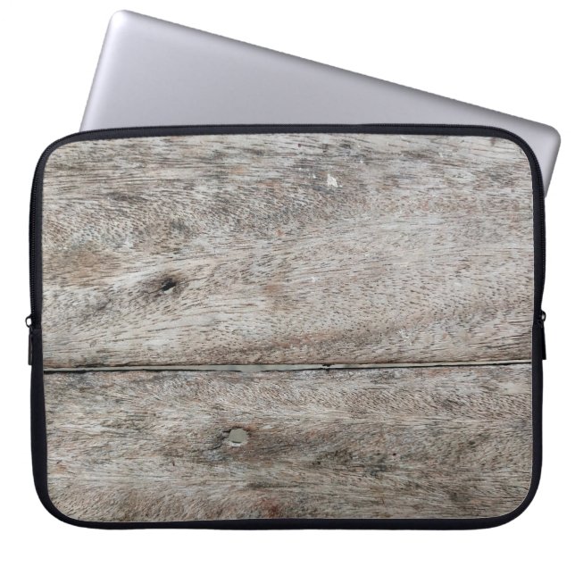 Capa Para Notebook Velha prancha de madeira fechada como fundo (Frente)