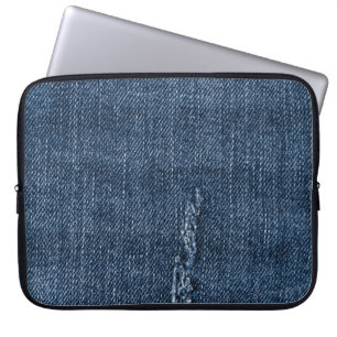 Capa Para Notebook Velho denim rasgado: textura jeans.