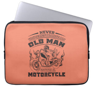 Capa Para Notebook Velho Paixão por Motos, Engraçado