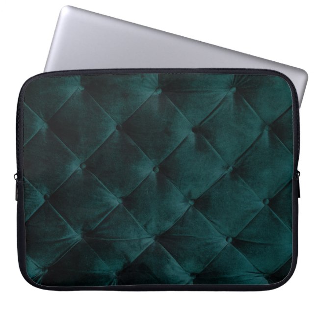 Capa Para Notebook Velvet Green: Elegância Têxtil Malaquita (Frente)