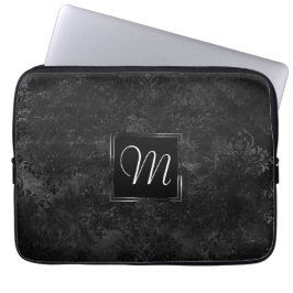 Capa Para Notebook Velvety Onyx Damask | Preto Vampiro Personalizado
