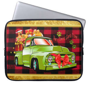 Capa Para Notebook Vem aqui o caminhão da parada do Natal do cão da