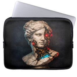 Capa Para Notebook Vênus Mecânica: Arte de Estátua Cyberpunk