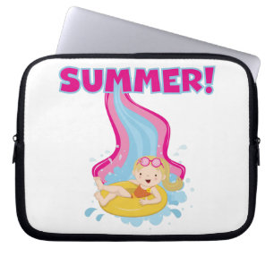 Capa Para Notebook Verão louro da menina