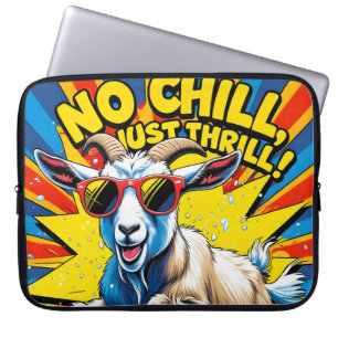 Capa Para Notebook Verão Retro de Cabra Selvagem na Piscina