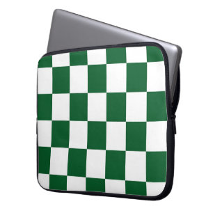 Capa Para Notebook Verde Checkered e branco