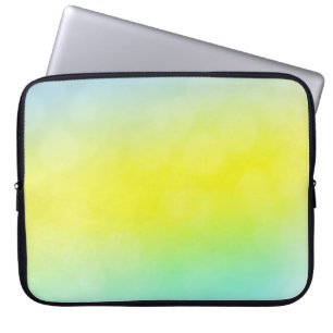 Capa Para Notebook Verde claro, abstrato amarelo coberto de fundo. C