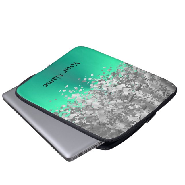 Capa Para Notebook Verde da hortelã e brilho do falso personalizado (Frente Inferior)