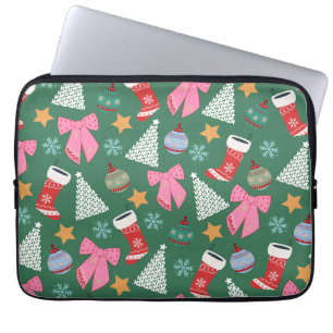 Capa Para Notebook Verde de Natal bonito