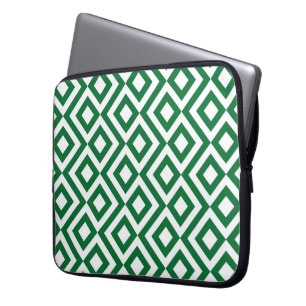 Capa Para Notebook Verde e Branco Meander