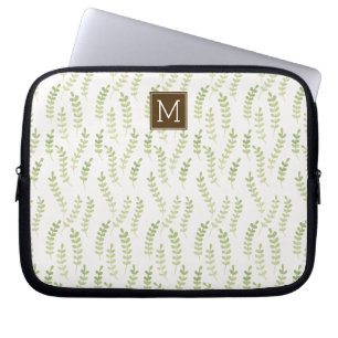 Capa Para Notebook Verde Folhas Monograma
