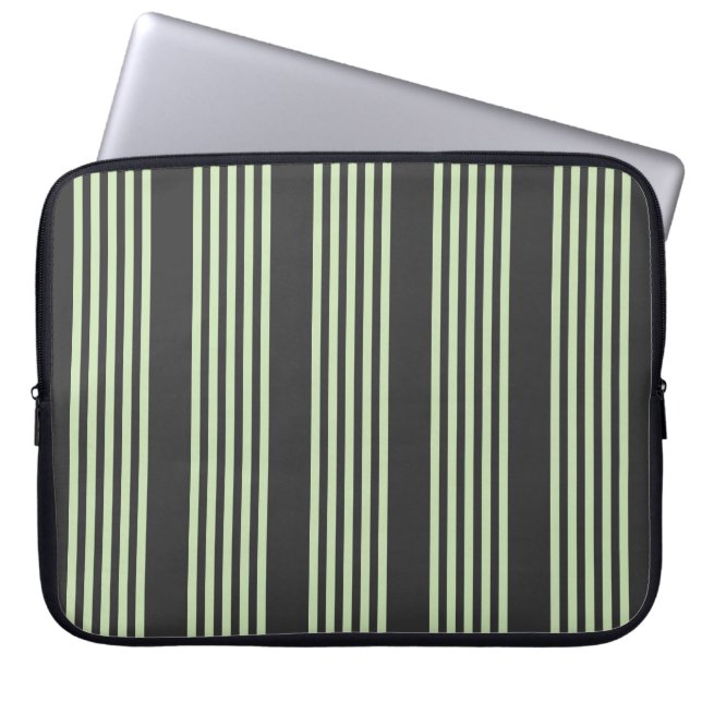 Capa Para Notebook Verde pálido e carvão de cinco faixas (Frente)