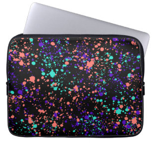 Capa Para Notebook verde roxo de coral em preto Placas de tinta
