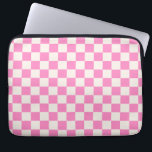 Capa Para Notebook Verificação rosa, padrão da placa de xadrez, verif<br><div class="desc">Padrão verificado - quadro branco cor-de-rosa e creme.</div>