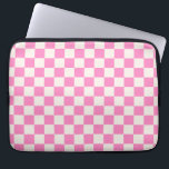 Capa Para Notebook Verificação rosa, padrão da placa de xadrez, verif<br><div class="desc">Padrão verificado - quadro branco cor-de-rosa e creme.</div>