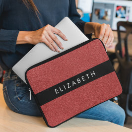 Capa Para Notebook Vermelhidão, Visão Geral Da Glitter, Seu Nome