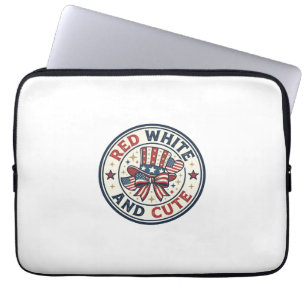 Capa Para Notebook Vermelho Branco E Fofo Patriótico Feminino Brilho