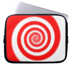 Capa Para Notebook Vermelho e Branco Pepperminto Candy Swirl