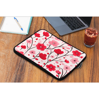 Capa Para Notebook Vermelho Floral Romântico