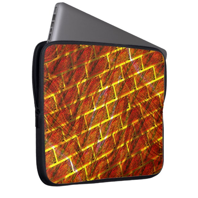 Capa Para Notebook Vermelho manchado, arranhão, efeito de grade doura (Frente Esquerda)