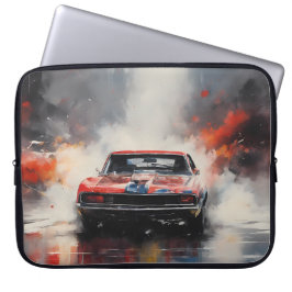 Capa Para Notebook Vermelho Muscular Carro na cabeça