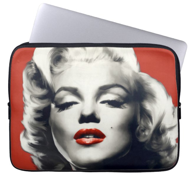 Capa Para Notebook Vermelho nos lábios vermelhos Marilyn (Frente)