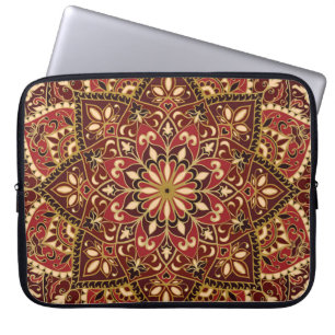 Capa Para Notebook Vermelho Oriental: tapete Floral Vintage