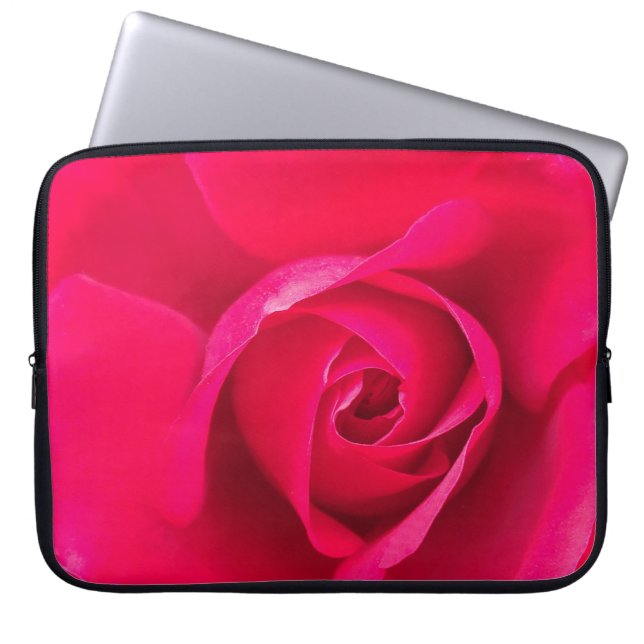 Capa Para Notebook Vermelho Romântico Rosa Rosa v2 (Frente)