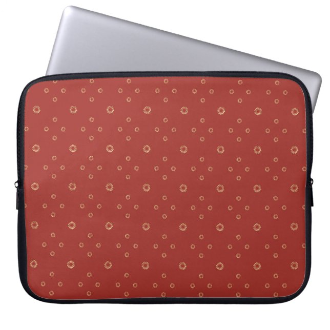 Capa Para Notebook Vermelho | Zínia Dourada Sol (Frente)