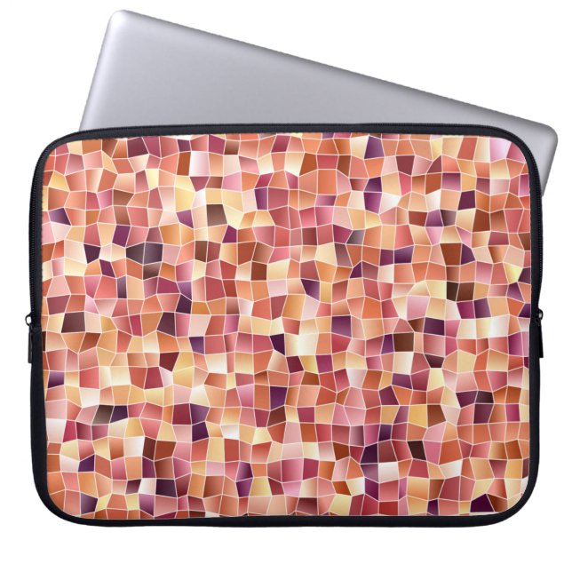 Capa Para Notebook Vermelhos claros, fundo de vinheta amarelo com ret (Frente)