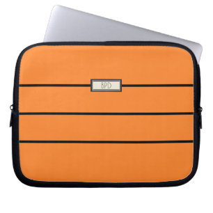 Capa Para Notebook Versátil Moderno Monogramado Laranja Estiloso