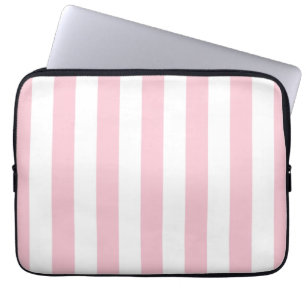 Capa Para Notebook Vertical Stripes Bebê Rosa E White Stripes