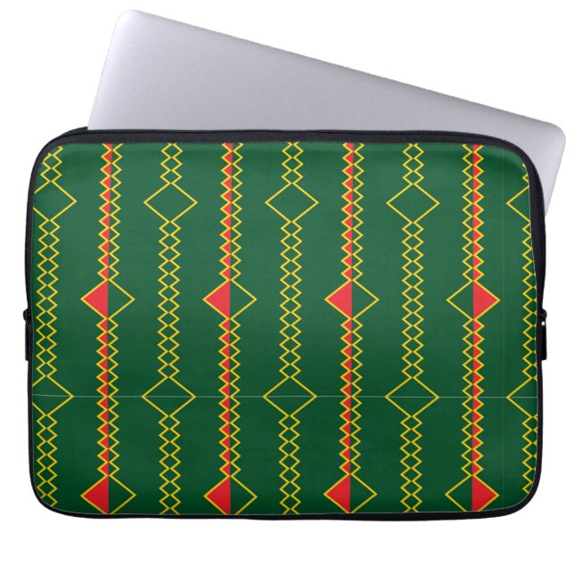 Capa Para Notebook Vertical Zigzag Lines Green Digital Paper-72729 (Frente)