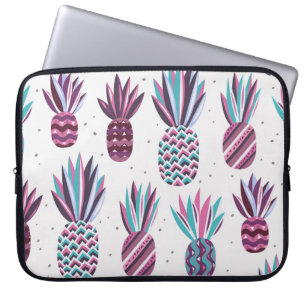 Capa Para Notebook Víblias de Verão: Padrão de abacaxi, pontos colori