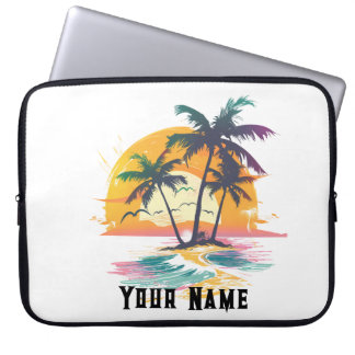 Capa Para Notebook Víblias Tropicais Sunset - Palm Trees & Beach Desi