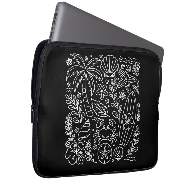 Capa Para Notebook Vibrações de Praia Tropical (Frente Esquerda)