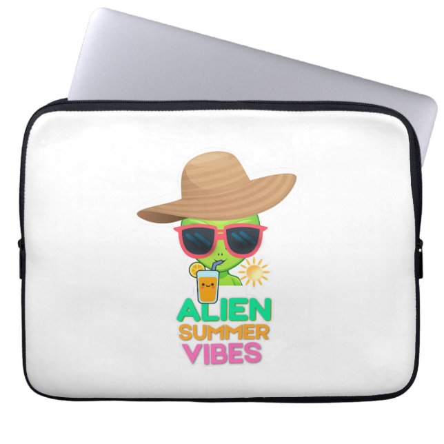 Capa Para Notebook Vibrações Legais de Férias de Verão de Alien (Frente)