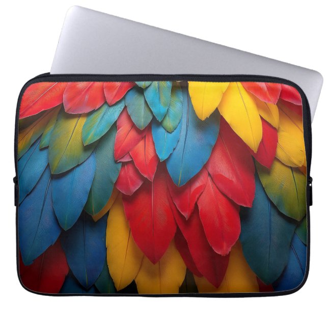 Capa Para Notebook Vibrant Colorful Macaw Parrot Feathers Tropical (Frente)