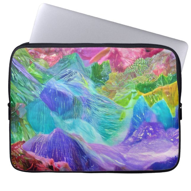 Capa Para Notebook Vibrant Crystal Mountain Abstrato (Frente)