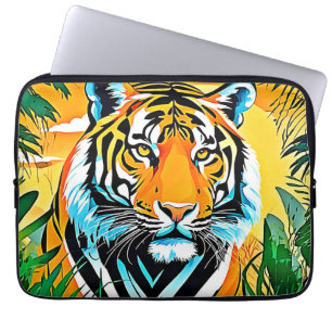 Capa Para Notebook Vibrant Jungle Tiger Art Design