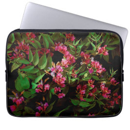 Capa Para Notebook Vibrant pink and green flower art