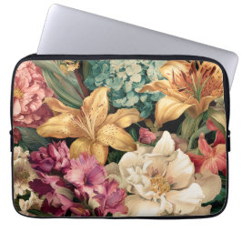Capa Para Notebook Vibrant Vintage Floral Arrangement