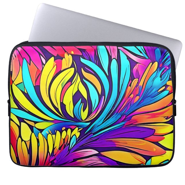 Capa Para Notebook Vibrante Abstrato Floral (Frente)